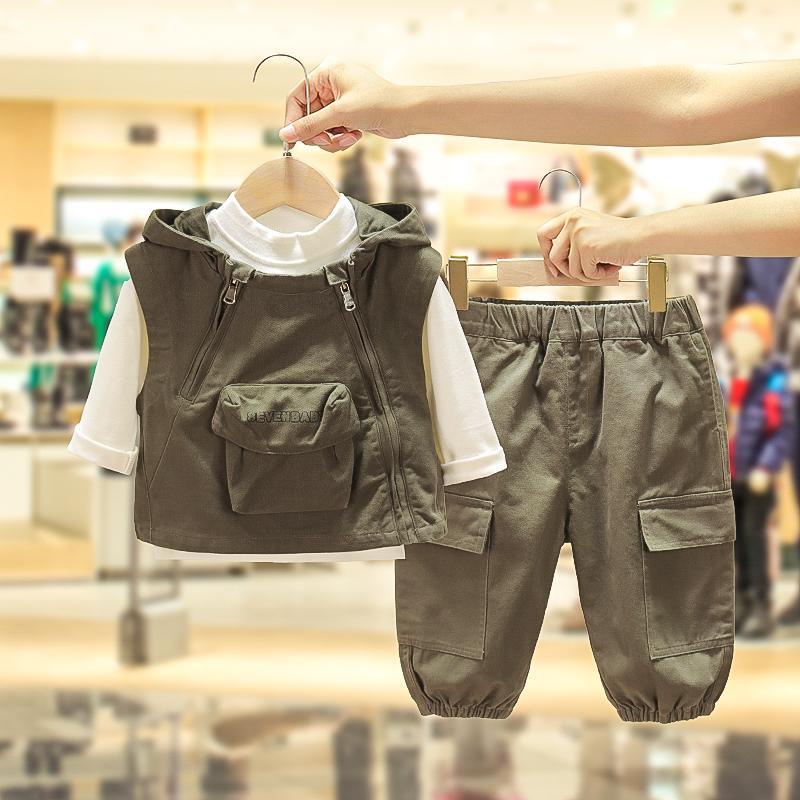 Bộ Đồ Vest Ba Món Phong Cách Hàn Quốc Thời Trang Xuân Thu Mới Cho Bé Trai