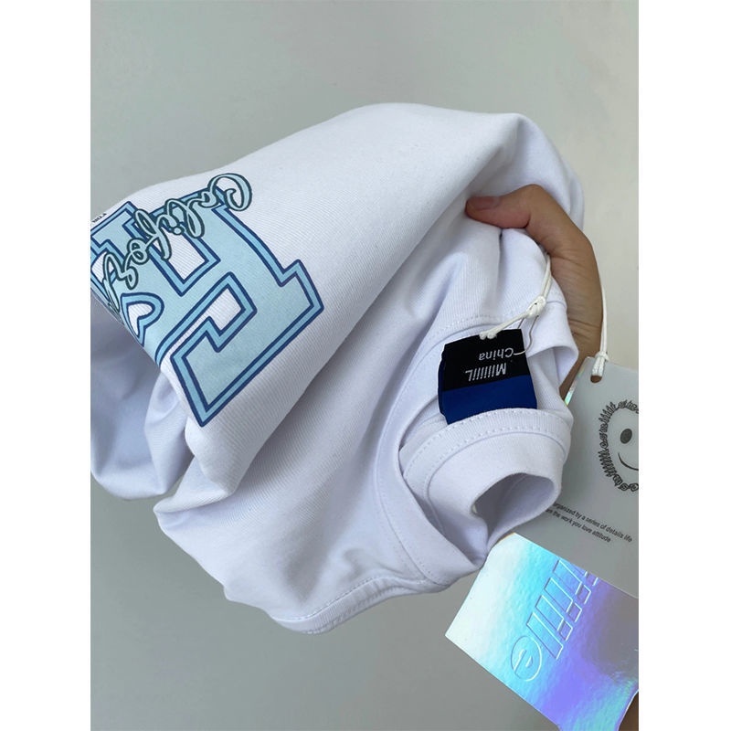 Áo Thun 100% Cotton Tay Ngắn Dáng Rộng Phong Cách Hong Kong Thời Trang Mùa Hè Cho Nam Và Nữ