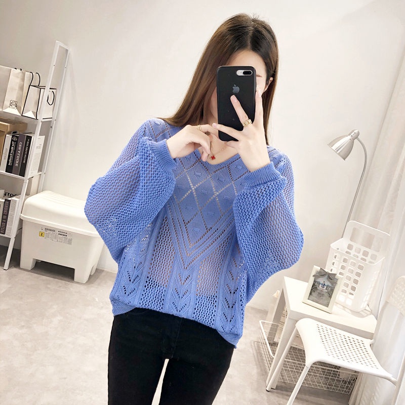 áo chống nắng áo khoác nắng ✻✿Áo Len Cánh Dơi Dài Tay Chống Nắng Dáng Rộng Thời Trang Xuân Hè Mới Cho Nữ