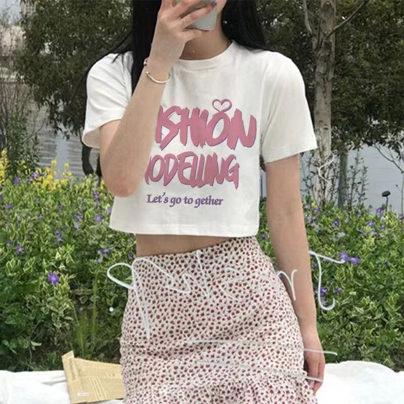 Áo Croptop Chất Cotton Phong Cách Âu Mỹ Cho Nữ