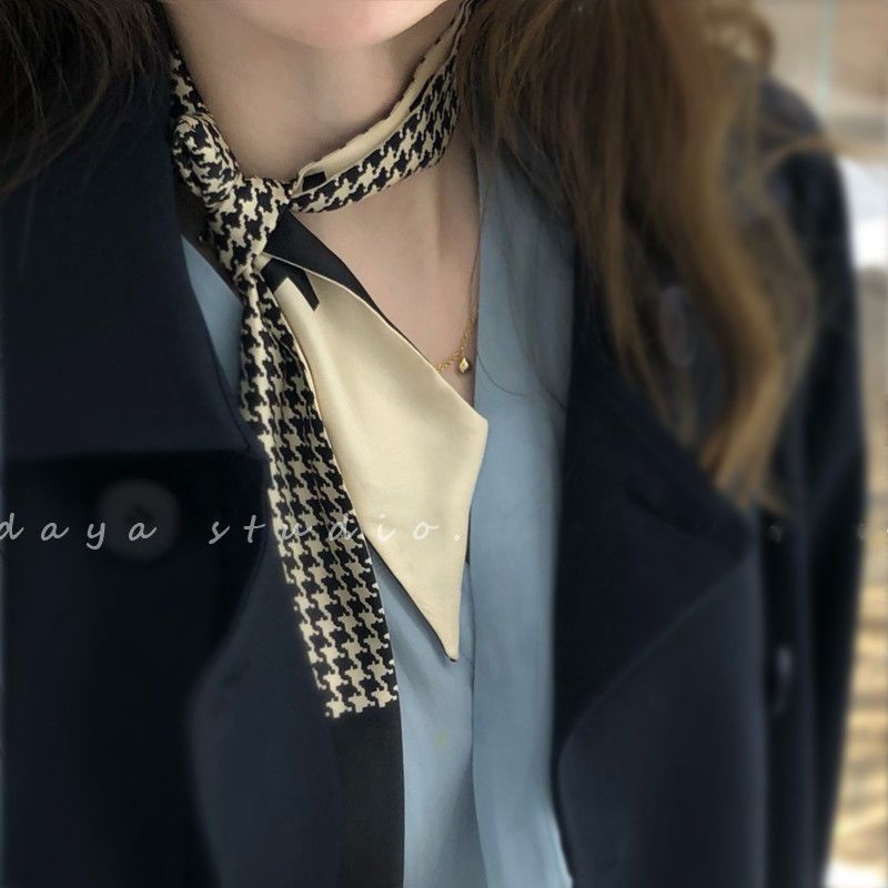 Khăn Quàng Cổ Lụa Cao Cấp Thanh Lịch Cổ Điển Pháp Hợp Thời Trang Hepburn