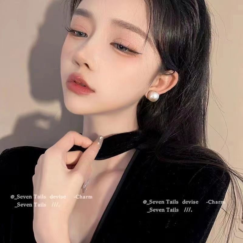 Bông Tai Mạ Bạc 925 Đính Ngọc Trai Lớn Sang Trọng Thời Trang 2023 Cho Nữ