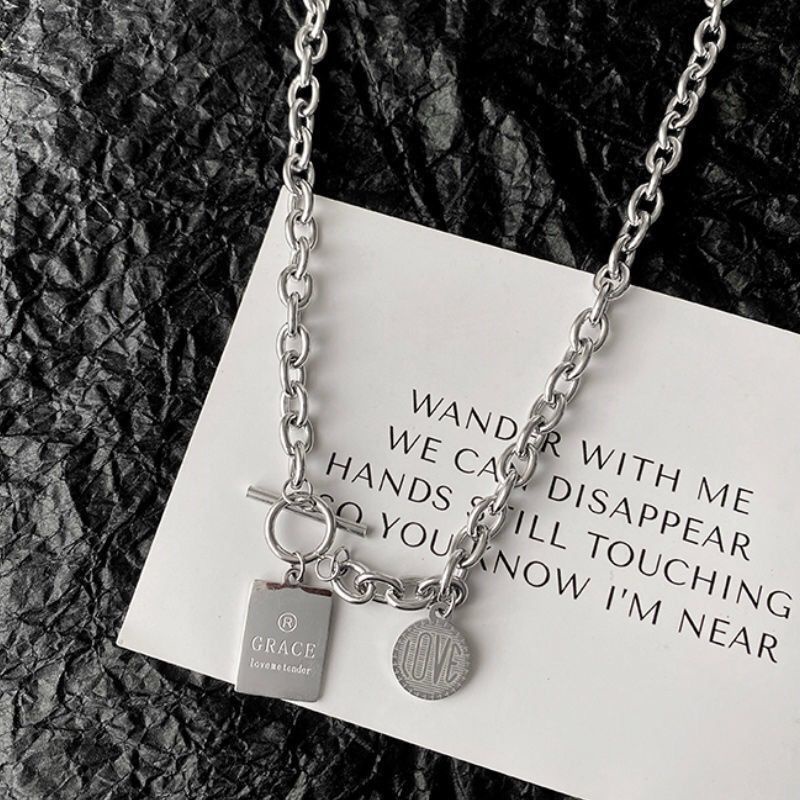 Vòng cổ Titan Phong Cách Harajuku Âu Mỹ Cá Tính Cho Nam Nữ