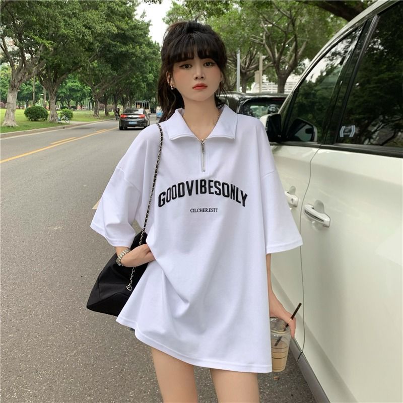 Áo Thun POLO Dáng Rộng Tay Ngắn Có Size Lớn 150kg Plus 100kg Thời Trang Mùa Hè Cho Nữ Vỏ Bọc Bảo Vệ Hộp Sạc Tai Nghe Airpods Chất Lượng Cao