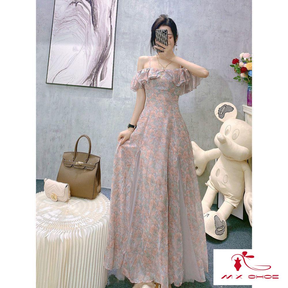 Hàng Có Sẵn ~  Đầm Hoa Hai Dây Phong Cách Pháp Nhẹ Nhàng Ngọt Ngào Cho Nữ