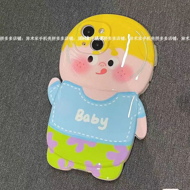 ✅Ốp Điện Thoại Màu Hồng Họa Tiết Cô Gái Mập Mạp Ba Chiều Dễ Thương Dành Cho Iphone 1412 / 13 7 / 118