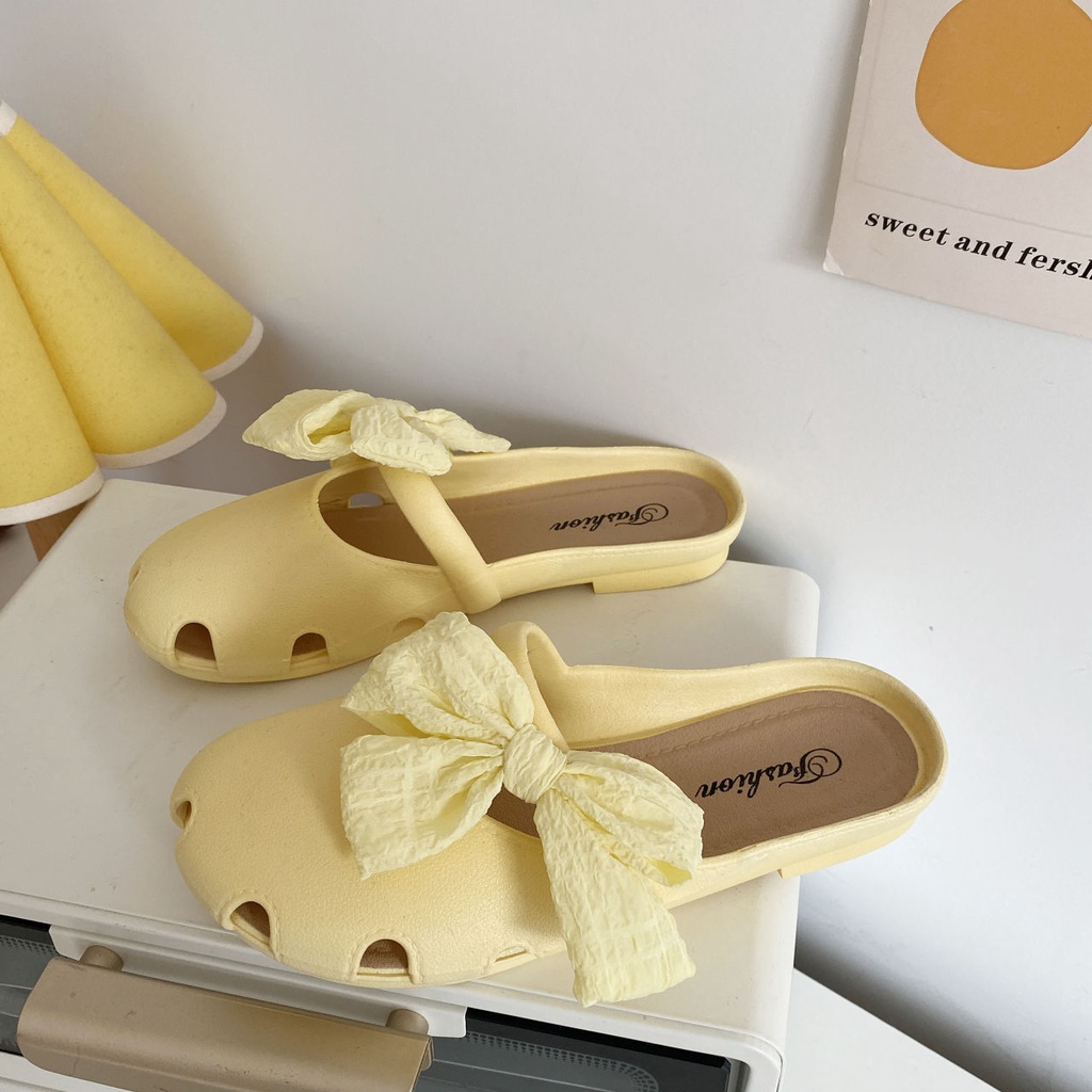 Dép Lê Quai Nơ Đế Mềm Chống Trượt Thời Trang Mùa Hè Dành Cho Nữ