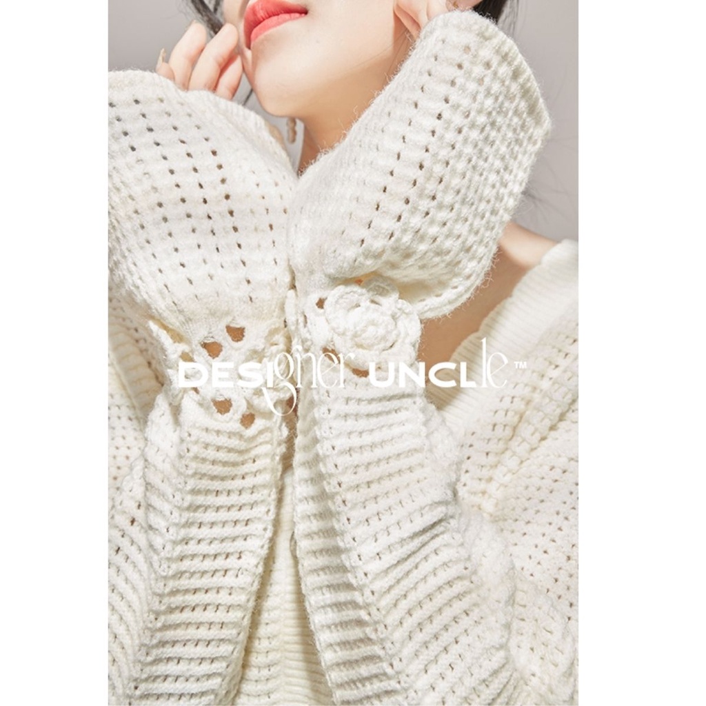 Bộ Áo Dệt Kim + Chân Váy Lưng Cao Khoét Rỗng Thời Trang Mùa Hè Phong Cách Pháp Cho Nữ