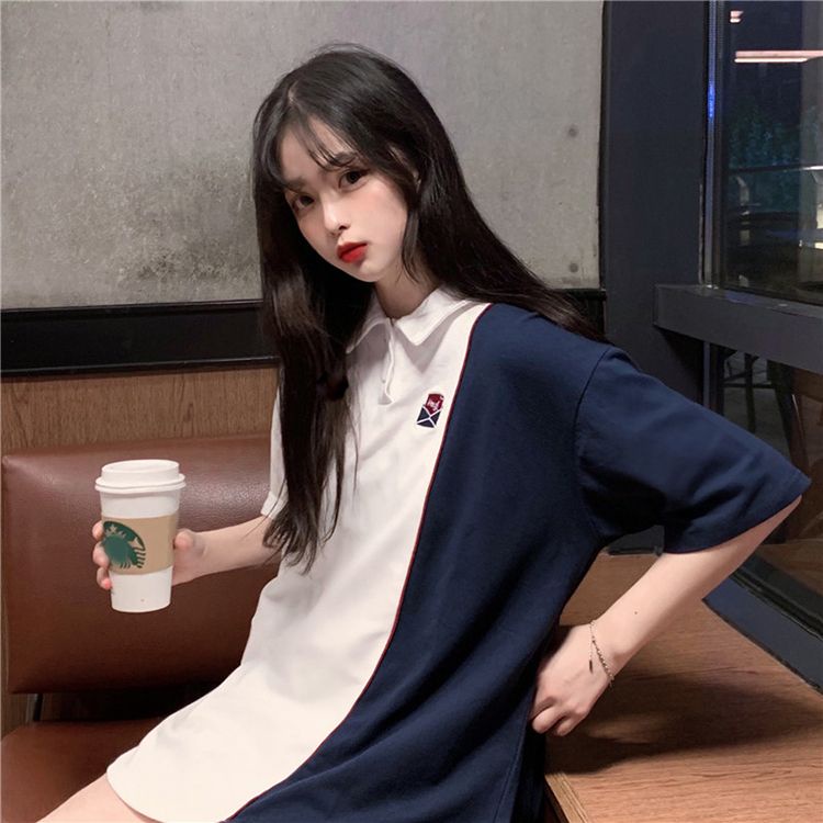 Áo Thun Tay Ngắn Phong Cách Preppy Hàn Quốc Mới Cho Nữ