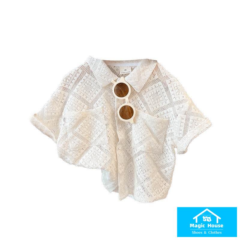 Áo Sơ Mi Tay Ngắn Dáng Rộng Thời Trang Mùa Hè 2023 Phong Cách Hàn Quốc Cho Bé Trai