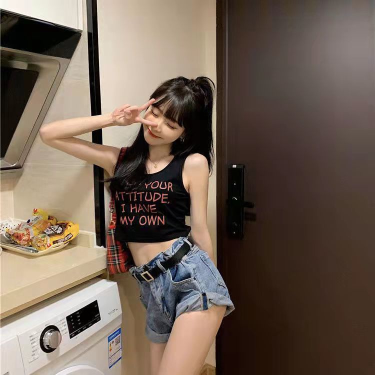 Influencer Áo Thể Thao Ngắn Hai Dây Dáng Ôm Vừa Vặn Quyến Rũ Thời Trang Xuân Hè Cho Nữ / Búp Bê Barbie Core