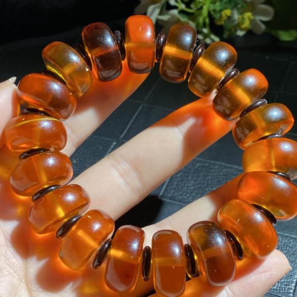 Vòng Tay Đá Hổ Phách Tự Nhiên Màu Hổ Phách Thời Trang Cho Nam Và Nữ 6.3