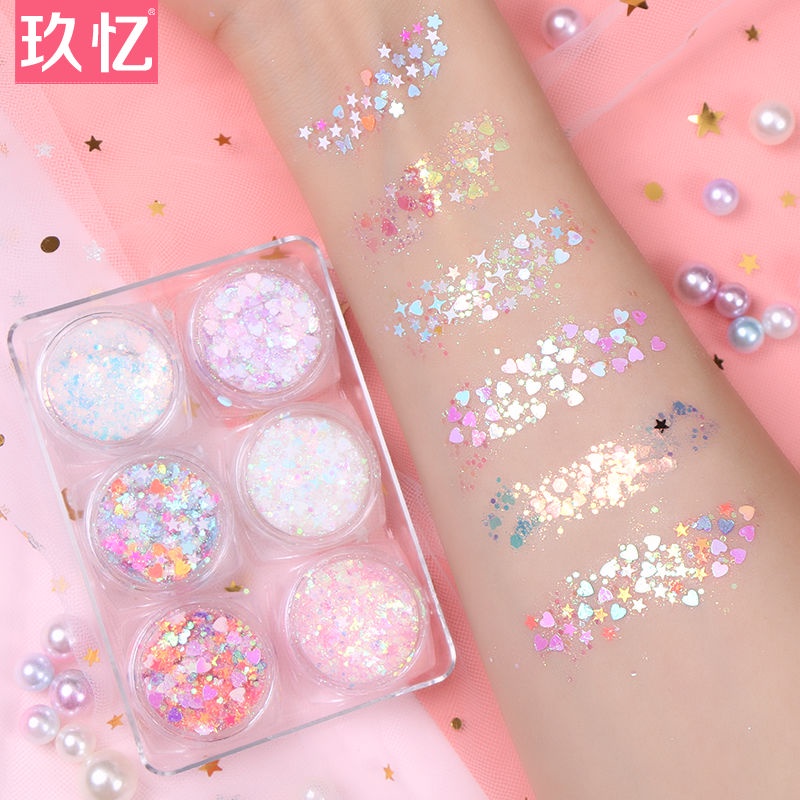 Gel Sequin Hình Ngôi Sao Lấp Lánh Trang Điểm Mắt Ngày Thiếu Nhi