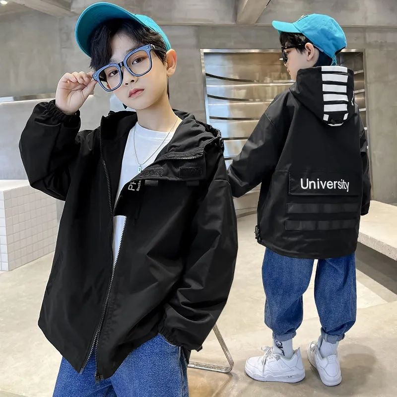 Hàng Mới Về Mới Áo Khoác Thể Thao Có Mũ Trùm Thời Trang Xuân Thu Hàn Quốc 2023 Dành Cho Bé Trai