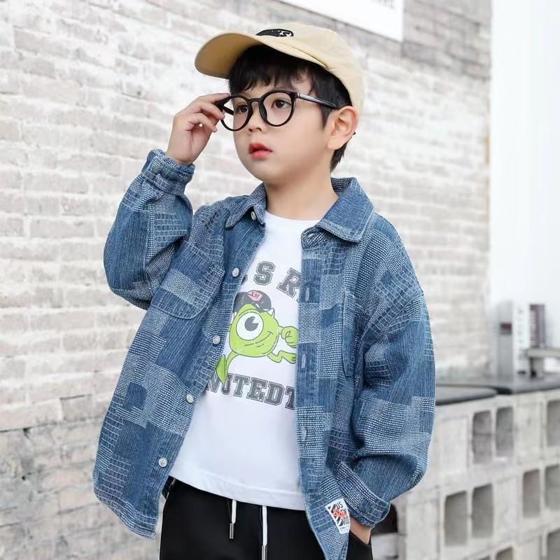 Hàng Mới Về Áo Khoác Denim Phong Cách Hàn Quốc Thời Trang Xuân Thu 2023 Cho Bé Trai