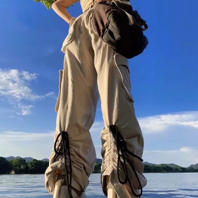 Quần Dài Ống Rộng Lưng Cao Phong Cách Retro Mỹ Thời Trang Xuân Hè Hàng Mới Chất Lượng Cao Dành Cho Bạn Nữ