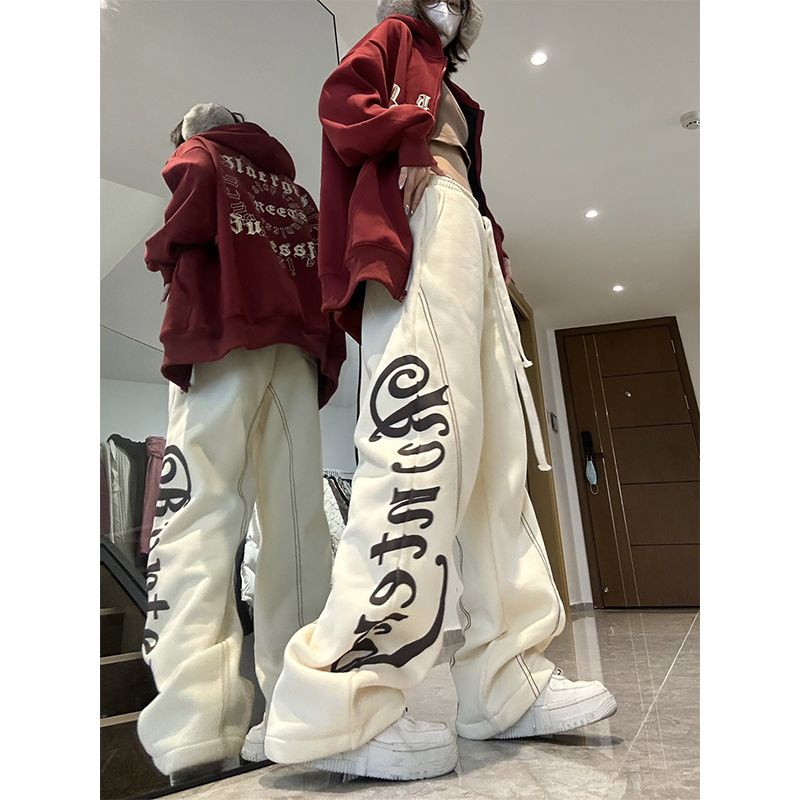 Quần Ống Rộng Dây Rút Phong Cách Đường Phố Chất Lượng Cao Phong Cách Mới Mùa Hè Cho Nữ 150kg