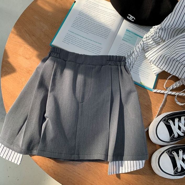 Set Áo Thun Ngắn Tay + Quần Culottes Mùa Hè 2023 Thời Trang Cho Bé Gái