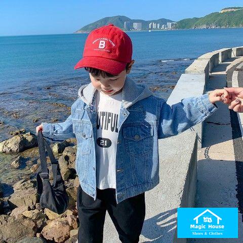 Áo Khoác Denim Có Mũ Trùm Thời Trang Hàn Quốc Mới 2023 Dành Cho Bé Trai