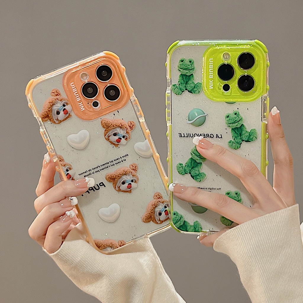 Ốp Điện Thoại tpu Dẻo Trong Suốt Họa Tiết Hoạt Hình Chú Gấu &amp; Ếch Cho iphone 13 14 12 11 pro max