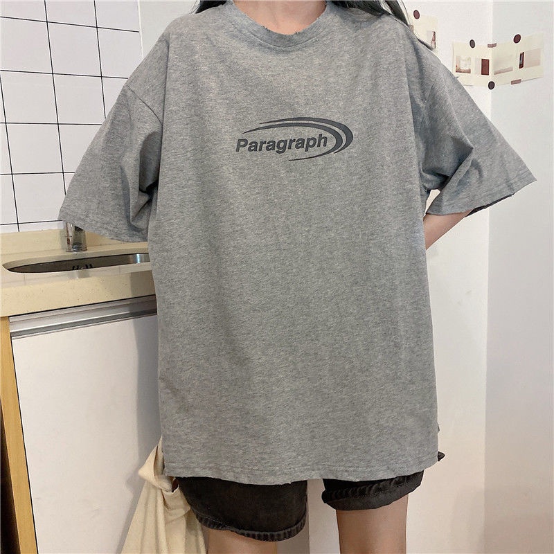 Áo Thun Ngắn Tay Dáng Rộng Thời Trang Mùa Hè Hàn Quốc Dành Cho Nữ