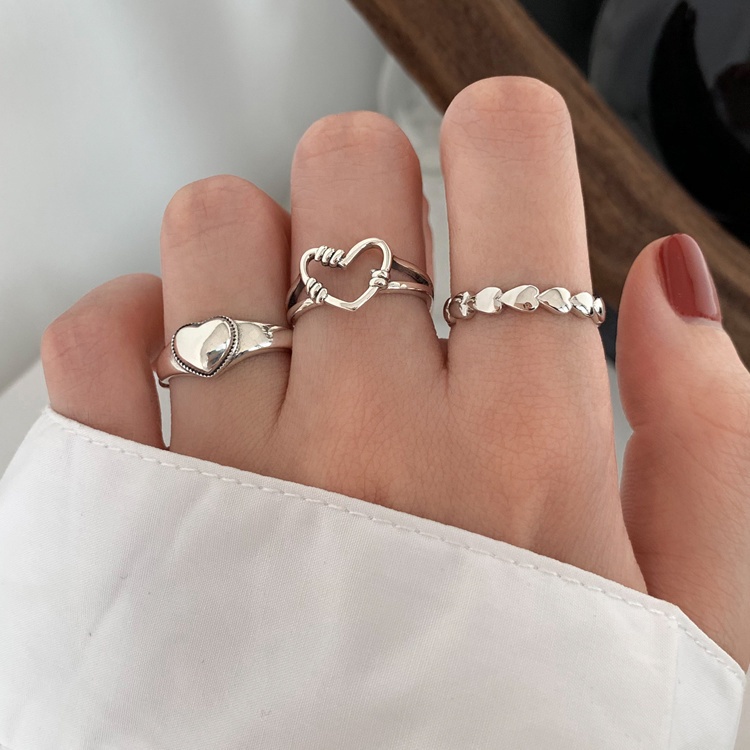 Nhẫn Hở Mạ Bạc 925 Thiết Kế Đơn Giản Sang Trọng Có Thể Điều Chỉnh Kích Cỡ