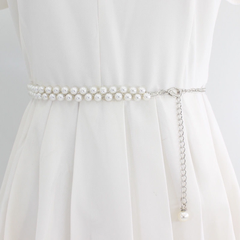 Thắt Lưng Chuỗi Hạt Ngọc Trai Thời Trang Hàn Quốc Dễ Phối Đồ Cho Nữ