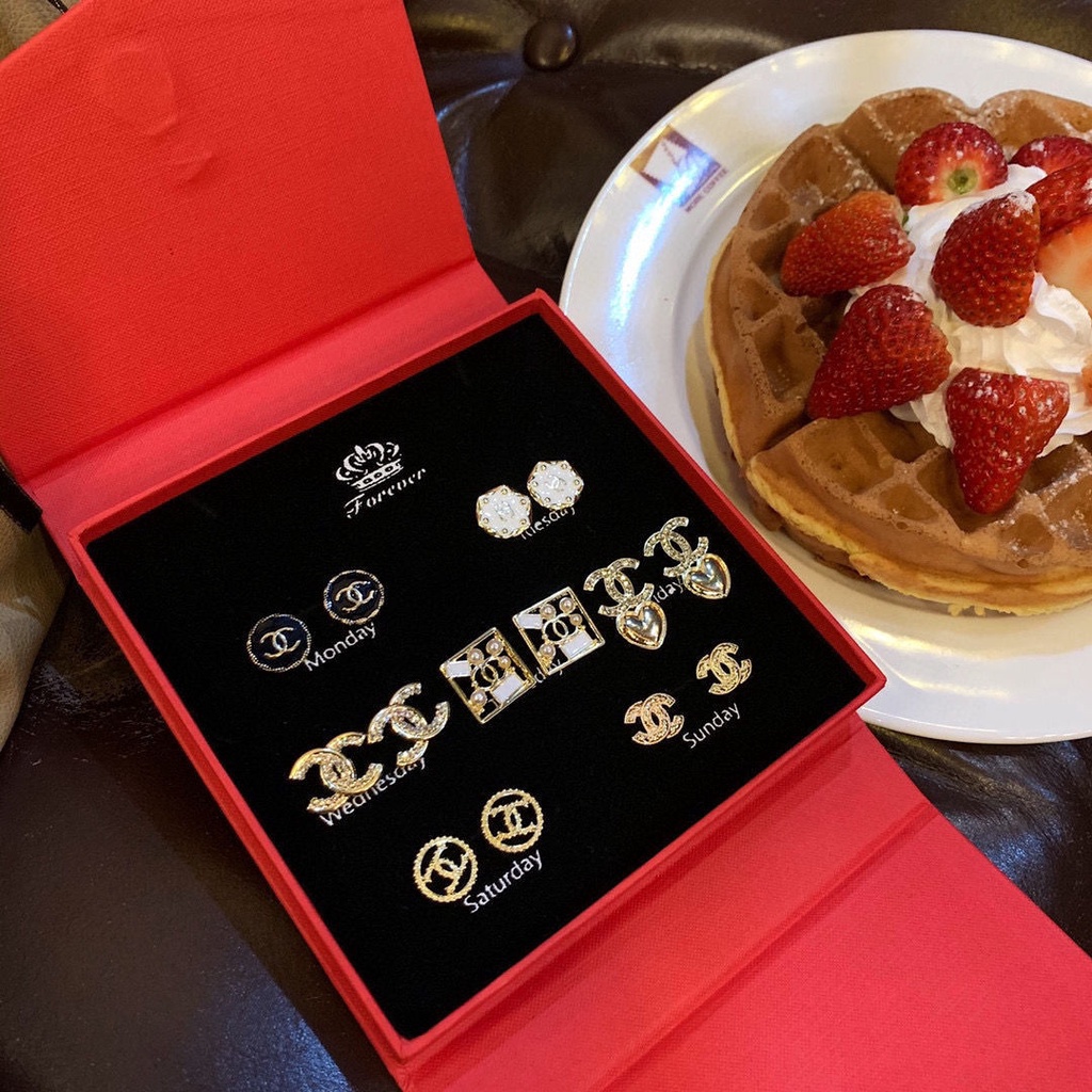 Xiaoxiangfeng Bộ Khuyên Tai Kết Hợp Trang Trí Ngôi Sao Sang Trọng Kết Hợp Làm Quà Tặng Cao Cấp Năm nay s