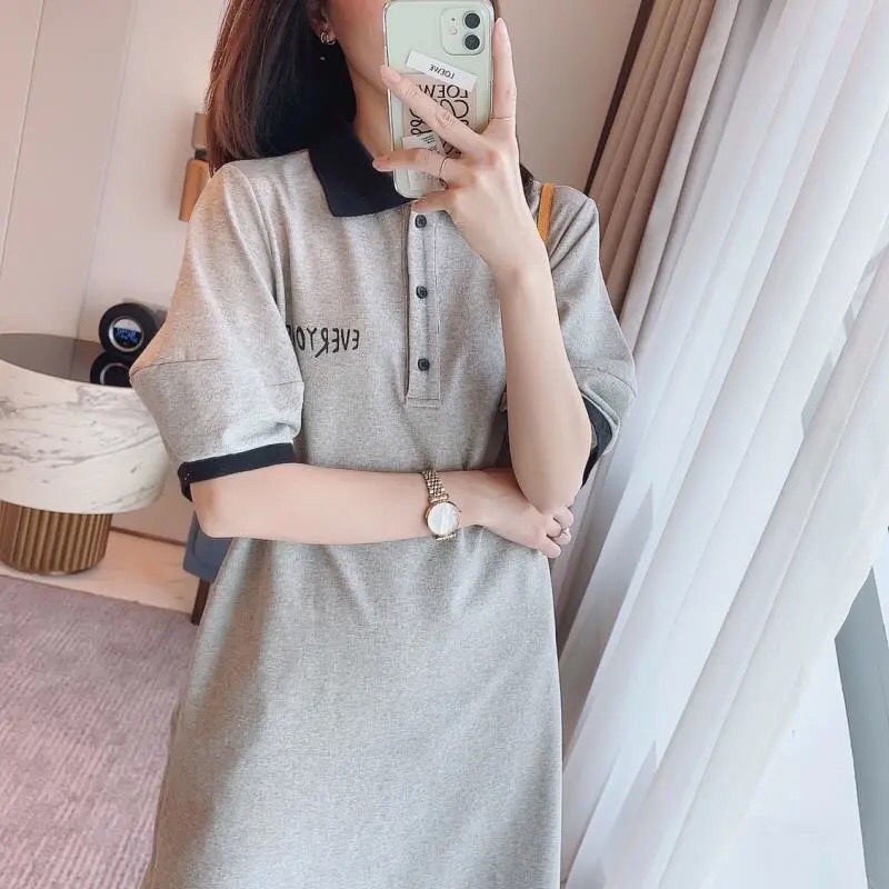 Áo Thun Ngắn Tay Cổ polo Dáng Chữ A In Họa Tiết Mặt Cười Thời Trang Mùa Hè Hàng Mới Dành Cho Bạn Nữ