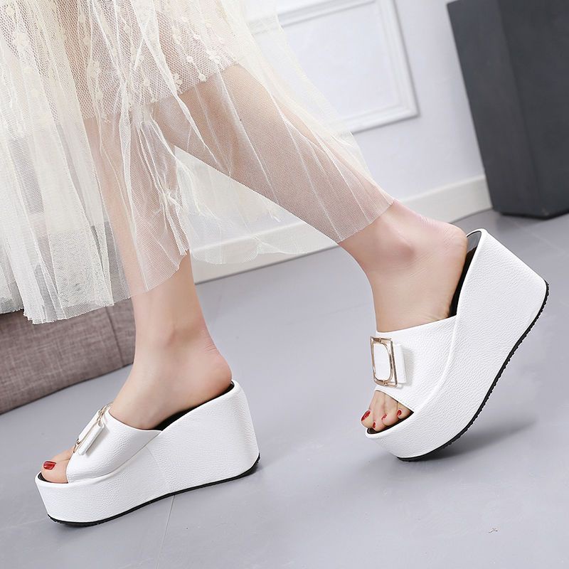 Dép Sandal Đế Xuồng Dày Dặn Thời Trang Mùa Hè Phong Cách Hàn Quốc Cho Nữ