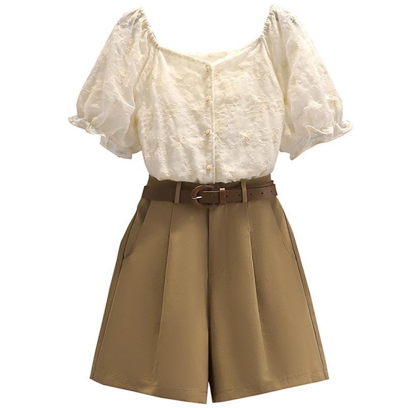 Set Áo Sơ Mi Tay Ngắn + Quần Short Thời Trang Mùa Hè Có Size Lớn Cho Người Béo 100kg