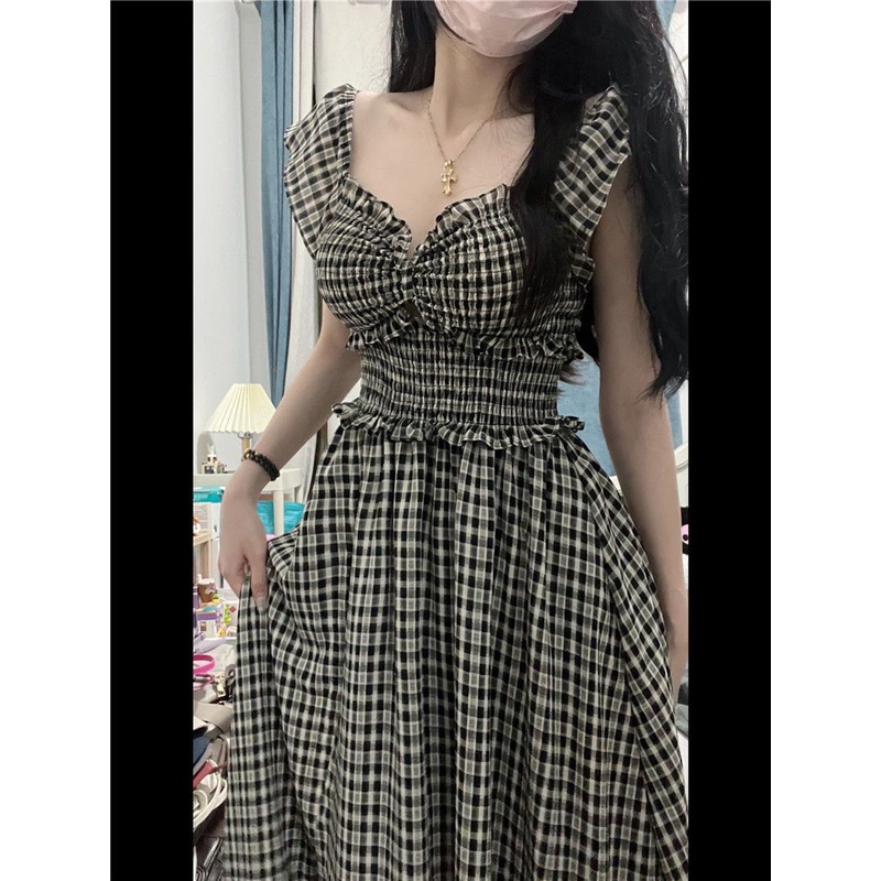 [Bán Chạy] Đầm Dài Dáng Ôm Không Dây Hở Vai Kiểu Pháp Hepburn Thời Trang Mùa Hè Cho Nữ