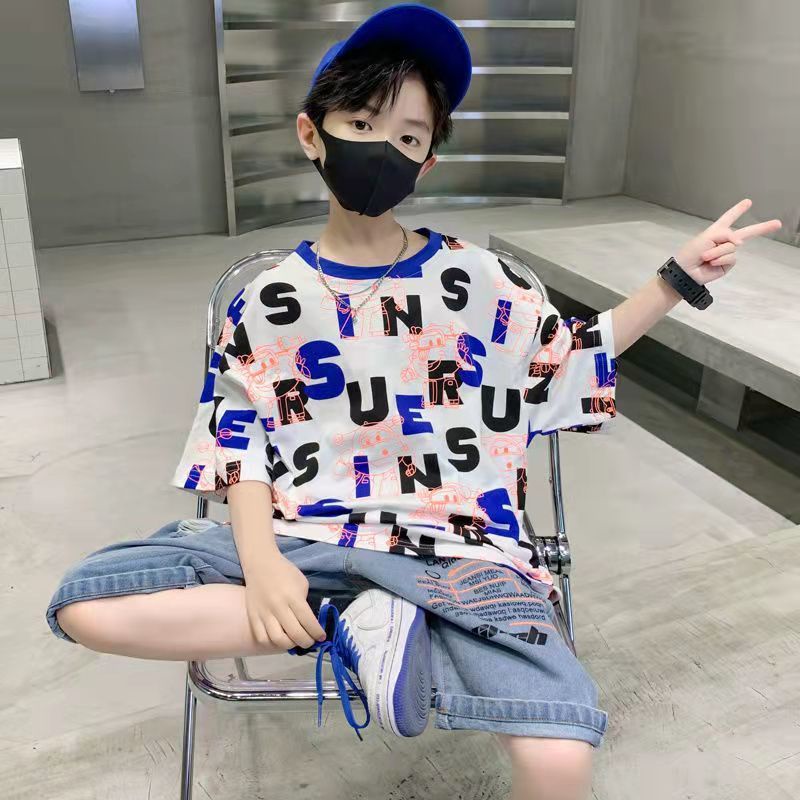 Hàng Mới Về Bộ Quần Áo Denim Ngắn Tay Thời Trang 2023 Cho Bé Trai