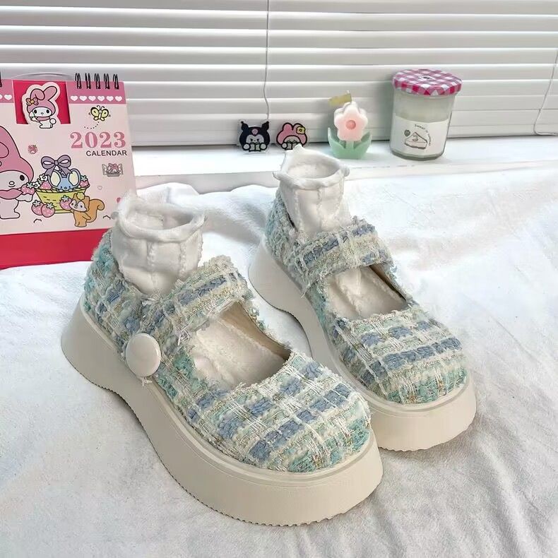 Giày Mary Jane Nhật Bản Đế Dày Tăng Chiều Cao Thời Trang Mùa Xuân 2023 Cho Nữ