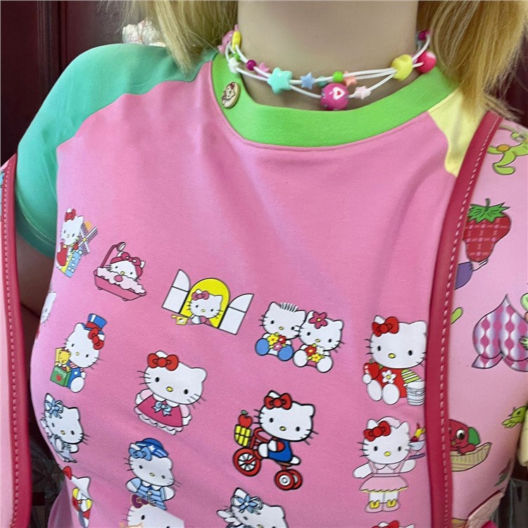 Áo Thun Raglan Cotton Tay Ngắn Màu Sắc Tương Phản Thời Trang Cho Nữ