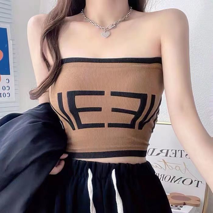 Hàng Mới Về Bán Chạy ~ Áo Ống Không Dây In Chữ Phong Cách Bán Chạy Cho Nữ