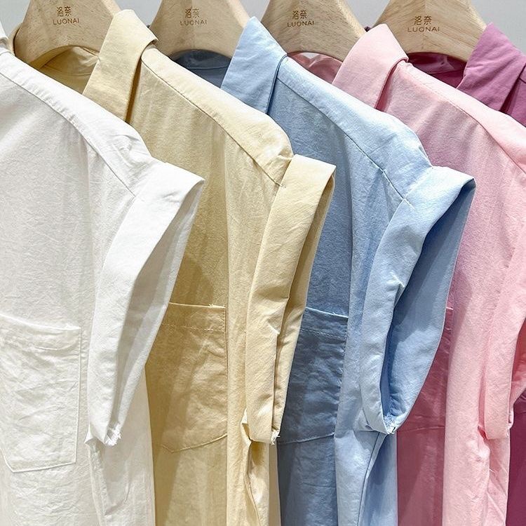 Áo Sơ Mi Ngắn Tay Dáng Rộng Cổ Polo Thời Trang