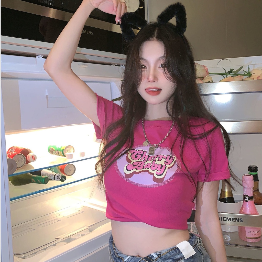 Áo Thun Nữ Ngắn Tay Hở Vai Ôm Eo Thời Trang