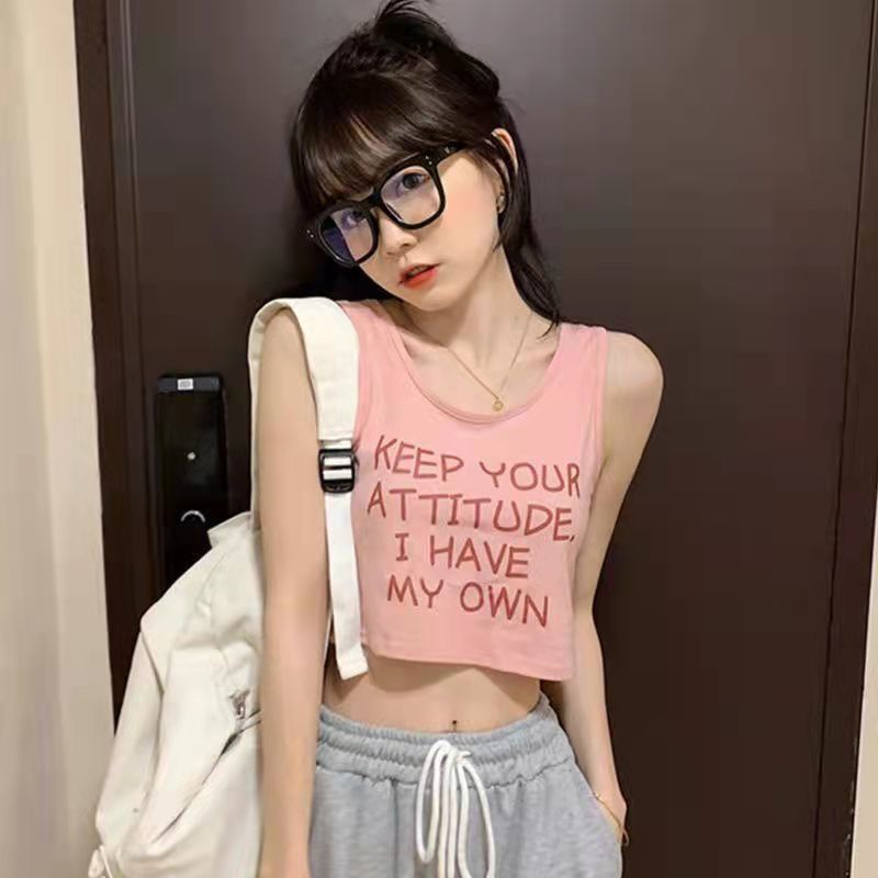 Influencer Áo Thể Thao Ngắn Hai Dây Dáng Ôm Vừa Vặn Quyến Rũ Thời Trang Xuân Hè Cho Nữ / Búp Bê Barbie Core