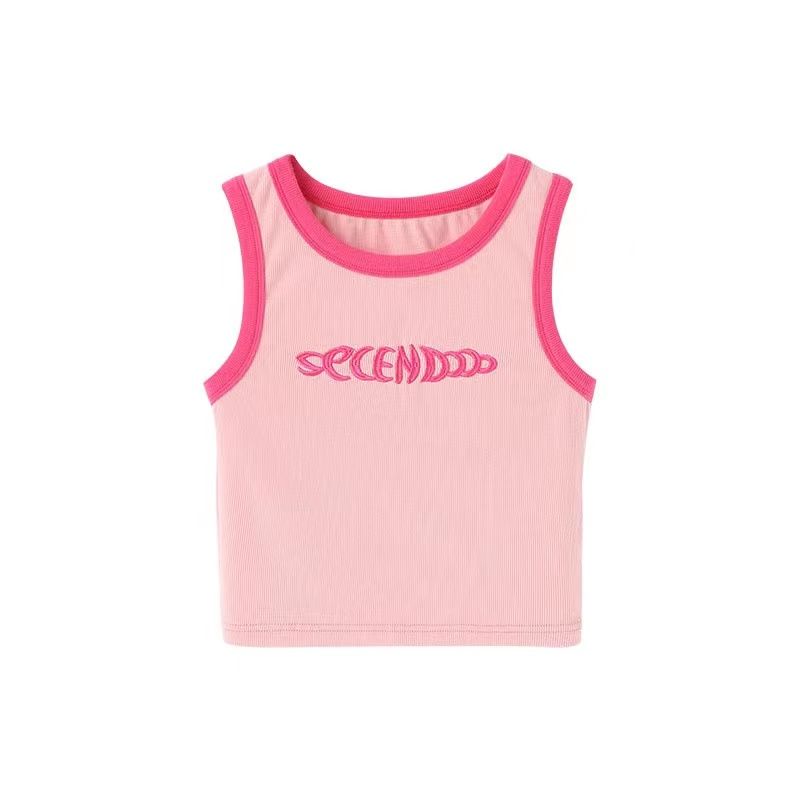 Áo Thun Không Tay Dáng Ôm Màu Hồng Trơn Phong Cách Mùa Hè Cho Nữ