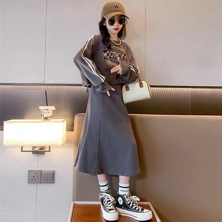 Set Áo Váy Xuân Thu 2023 Phong Cách Mới Cho Bé Gái