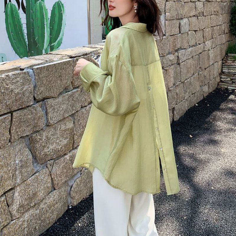 Áo Khoác Cardigan Chống Nắng Siêu Nhẹ Xẻ Lưng Màu Hồng Phong Cách Đường Phố Gợi Cảm Dễ Phối Đồ Thời Trang Xuân Hè