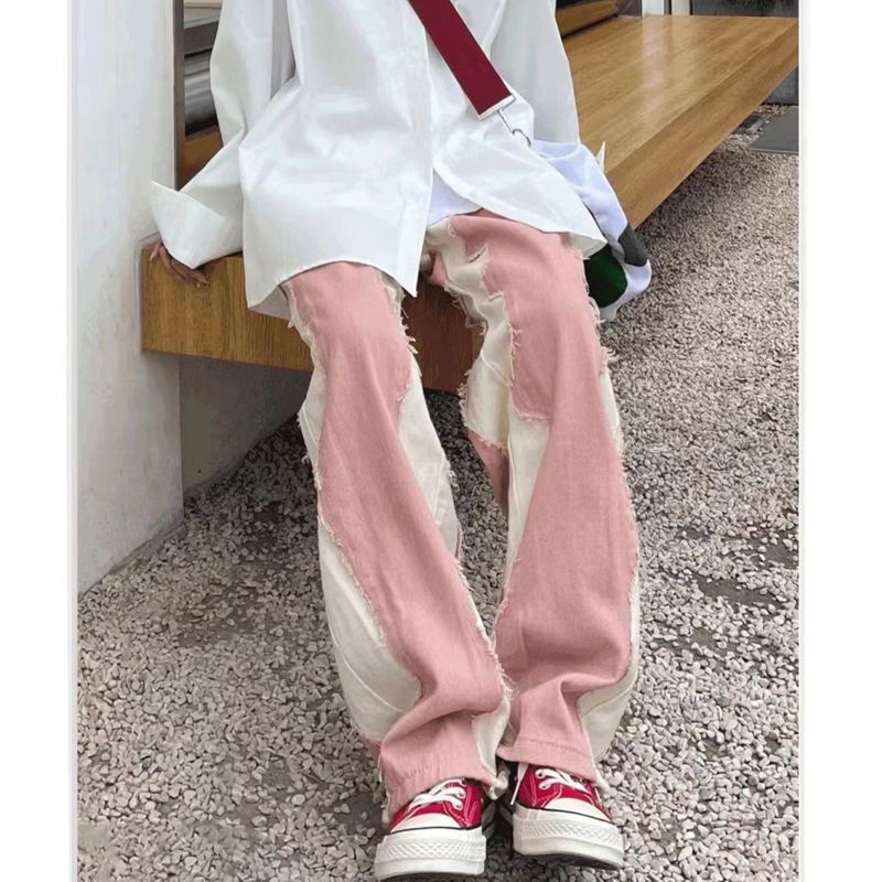 Quần Jean Ống Rộng Lưng Cao Màu Sắc Phù Hợp Cho Đường Phố Mỹ