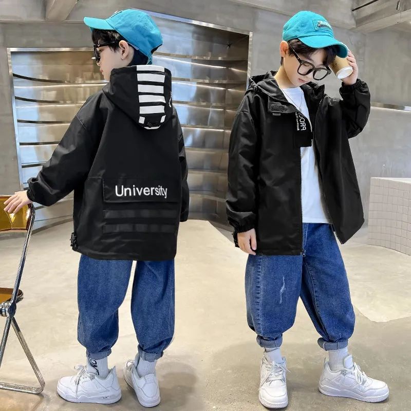 Hàng Mới Về Mới Áo Khoác Thể Thao Có Mũ Trùm Thời Trang Xuân Thu Hàn Quốc 2023 Dành Cho Bé Trai