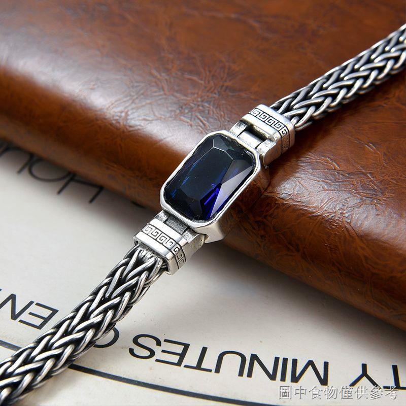 Vòng Tay Dây Bện Bằng Bạc Sterling Thủ Công Họa Tiết Thổ Cẩm Hợp Thời Trang Mùa Hè Dễ Phối Đồ Phong Cách Hip Hop Cho Nam