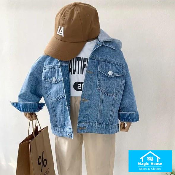 Áo Khoác Denim Có Mũ Trùm Thời Trang Hàn Quốc Mới 2023 Dành Cho Bé Trai