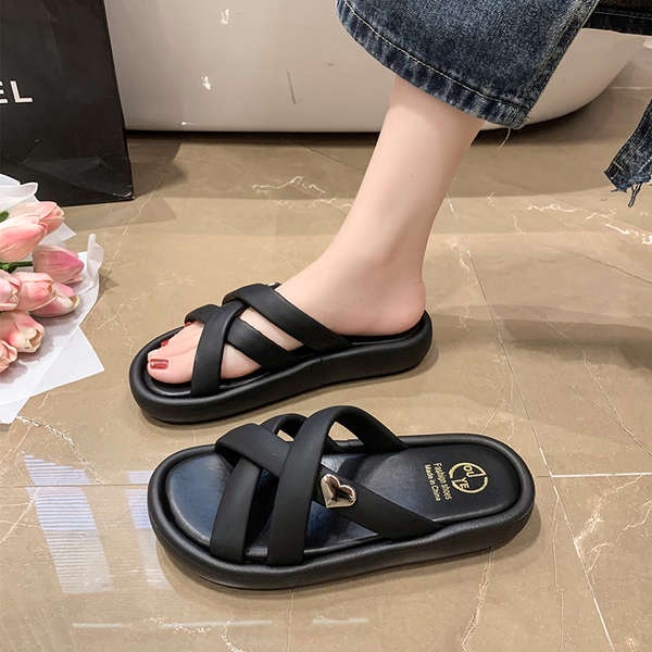 Dép Sandal Đế Dày Quai Chéo Chống Trượt Thời Trang Mùa Hè 2023 Dành Cho Bạn Nữ