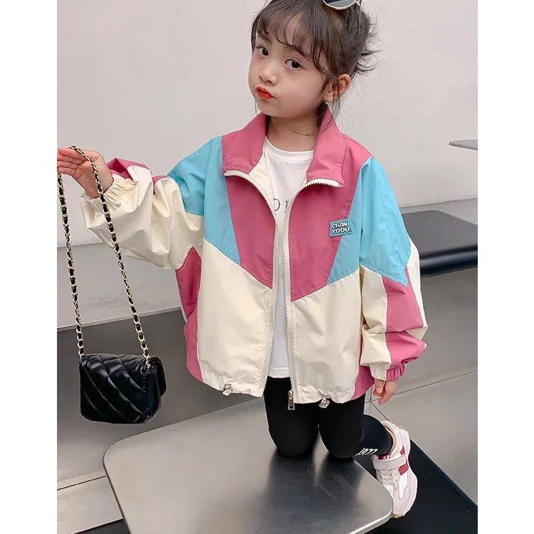 Áo Khoác Chống Gió Thời Trang Xuân Thu 2023 Cho Bé Gái