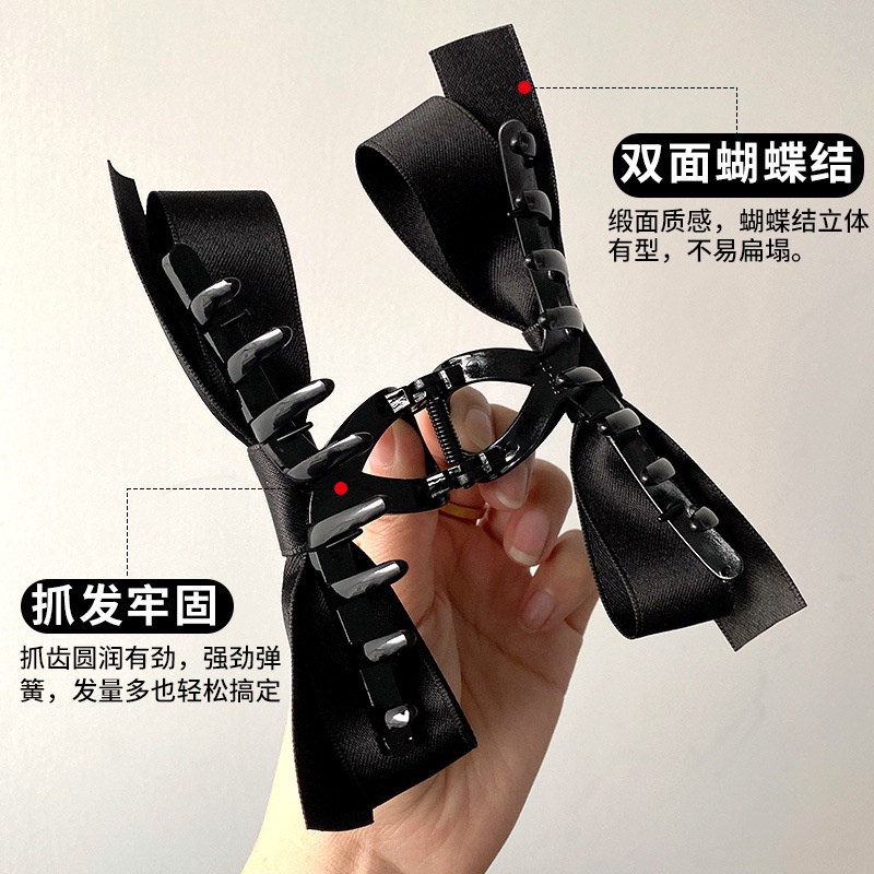 Kẹp Tóc Hình Nơ Đen Cỡ Lớn Thời Trang Cho Nữ