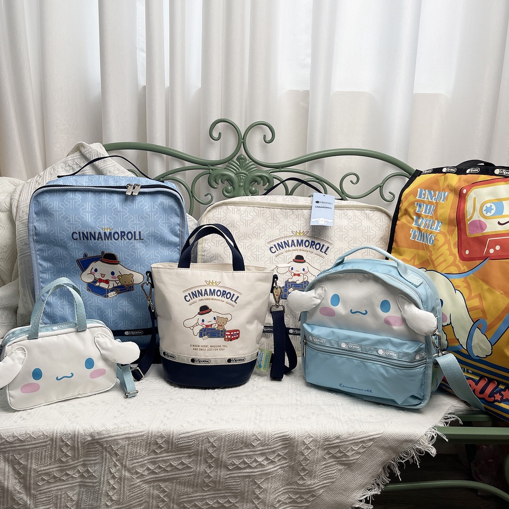 Lesportsac phim hoạt hình dễ thương in hình con chó tai lớn túi nữ ba lô / túi tote thời trang túi đựng đồ đa chức năng cross-body 168